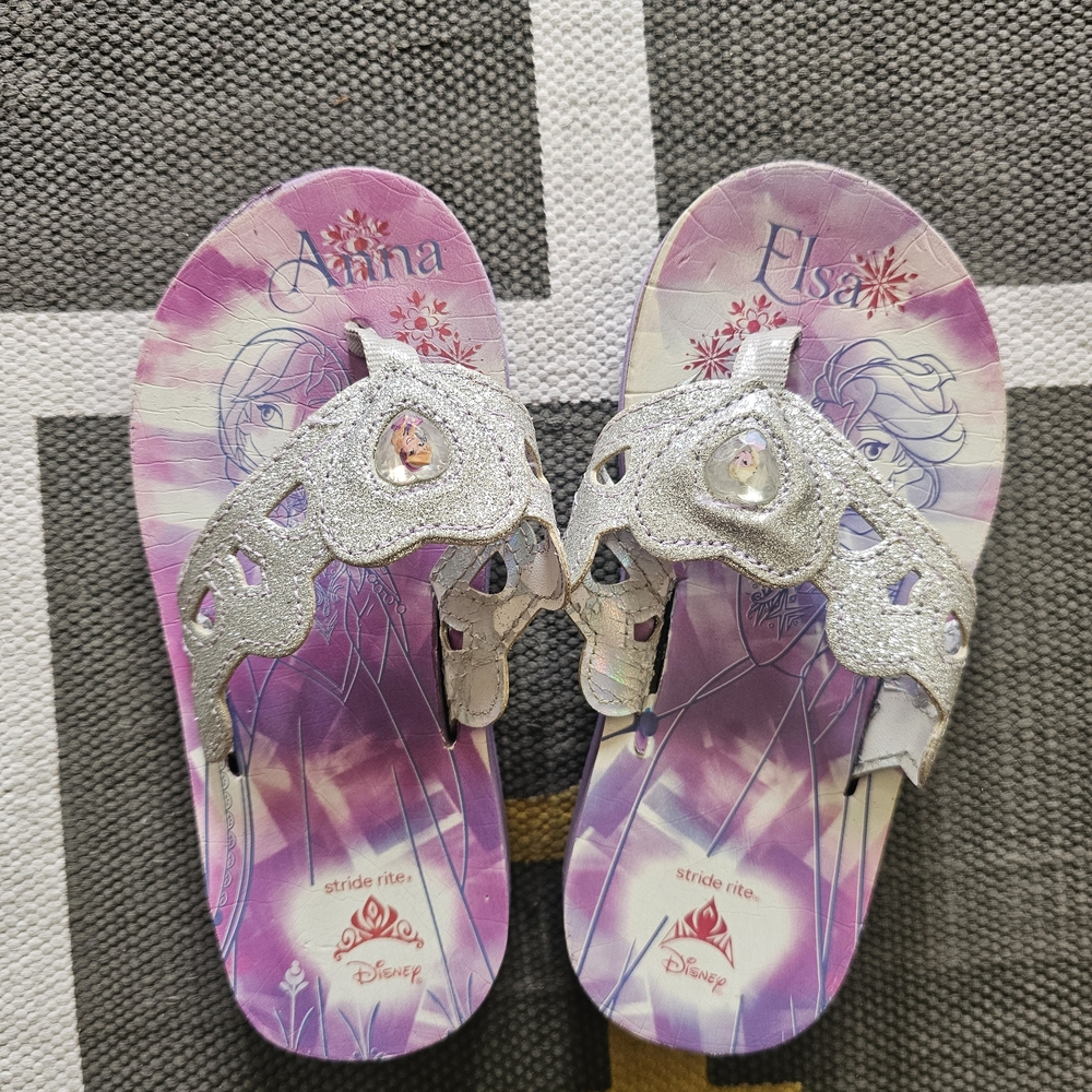 Stride Rite Disney Frozen Silver Glitter Sandals for Kids - Anna & Elsa
